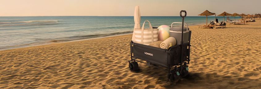 Vonroc bolderkar op het strand