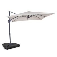 VONROC Zweefparasol Pisogne 300x300cm – Premium parasol - Beige | Incl. 4 vulbare tegels