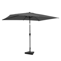 VONROC Parasol Rapallo 200x300cm –  Premium parasol – grijs | Incl. Parasolvoet 20 kg.