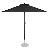 VONROC Parasol Magione – Balkon parasol - Halfrond 270x135cm | Antraciet/zwart