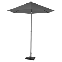 VONROC Parasol Torbole – Ø200cm – Premium Parasol -  Grijs | Incl. Parasolvoet 20 kg.