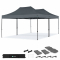 Partytent - 6x4.5 m - Premium easy-up Partytent | set incl. 2x Tent en 1x koppelsysteem – Grijs