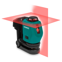 VONROC 360° Accu kruislijnlaser 4V rood | Zelfnivellerend - 20 meter bereik