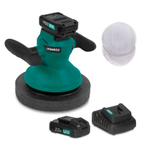 VONROC Accu polijstmachine 20V – 2.0Ah - Ø240mm | Incl. 2 accu’s en snellader