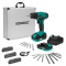 Accuboormachine 20V | Incl. 2x 2.0Ah accu, snellader en 46 accessoires in luxe koffer 
