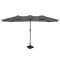 Parasol Iseo - 460x270cm – Premium Parasol - Grijs | Incl. Parasolvoet 26 kg.