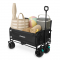 Bolderkar met zitfunctie – opvouwbaar - 120kg – 115 L | Zwart
