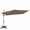 Zweefparasol Pisogne 300x300cm – Premium parasol - houtlook | Taupe