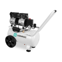 VONROC Stille Compressor – 57,5dB | 24 L - Olievrij – 750W - Wit