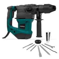 Rotary hammer drill 1500W- 6 Joule - SDS plus - 4 functions | Incl. drills and chisels