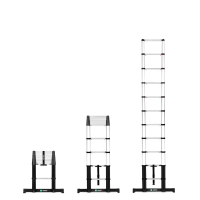 VONROC PRO Telescoopladder - 3,20 meter - nieuw 2023 model | met softclose & dwarsbalk 