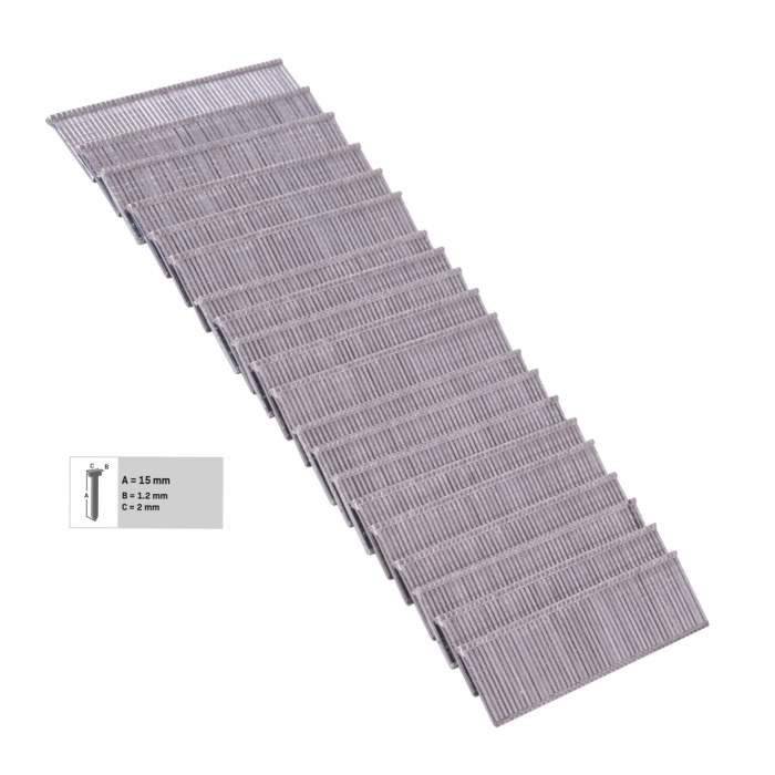 VONROC Spijkers – 1000 stuks – 15MM – Universeel & voor VONROC ET502AC en SG503DC main product photo