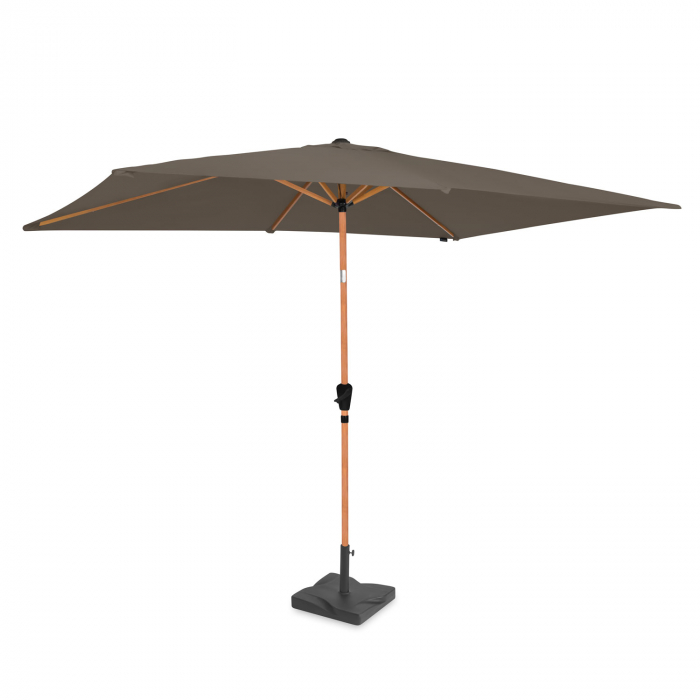 Parasol Rapallo 200x300cm – Premium parasol – houtlook - taupe | Incl. Parasolvoet main product photo