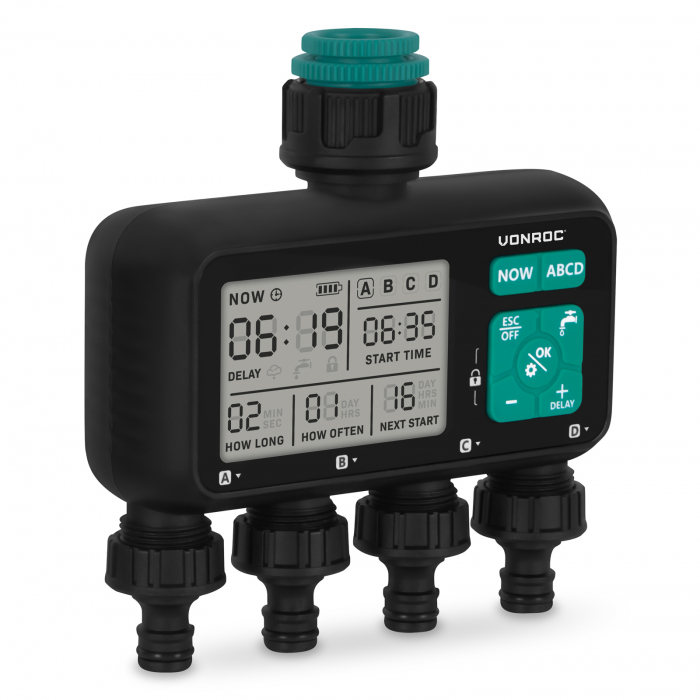 4-weg watertimer - 4 zones | Instelbare bewateringstijd en -frequentie per zone main product photo