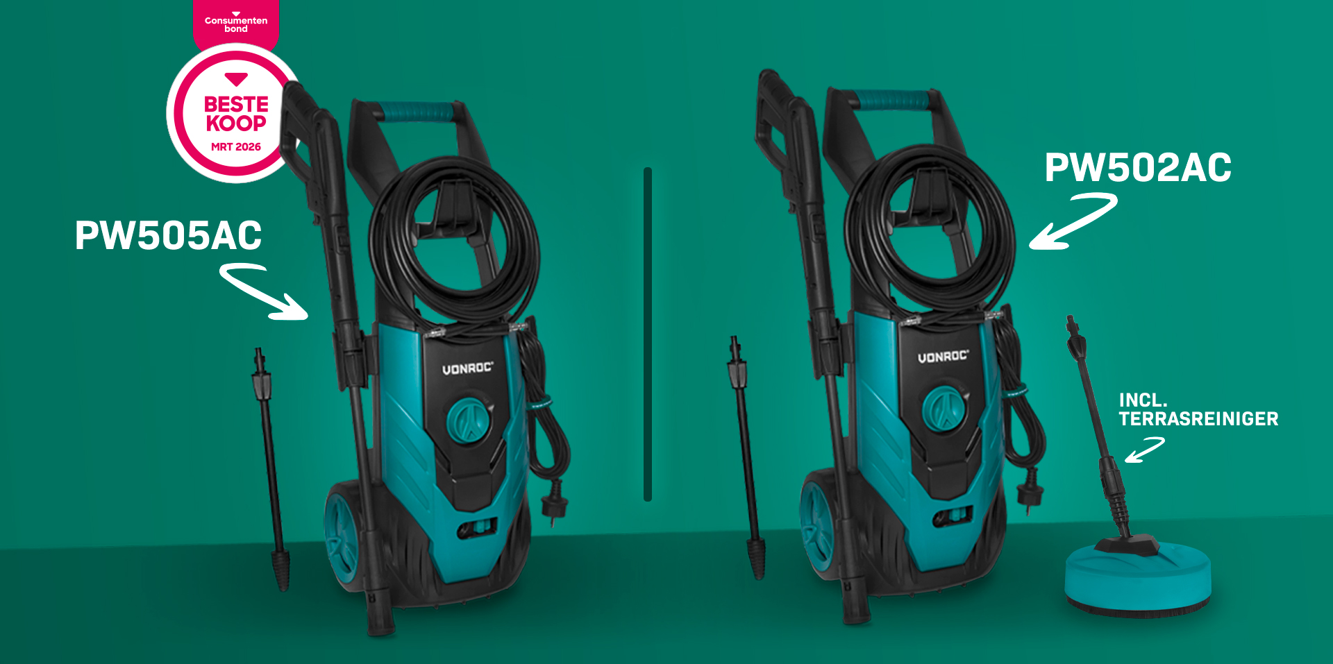 De V18-1 basismodel versus de V18-2 hogedrukreiniger met meer accessoires